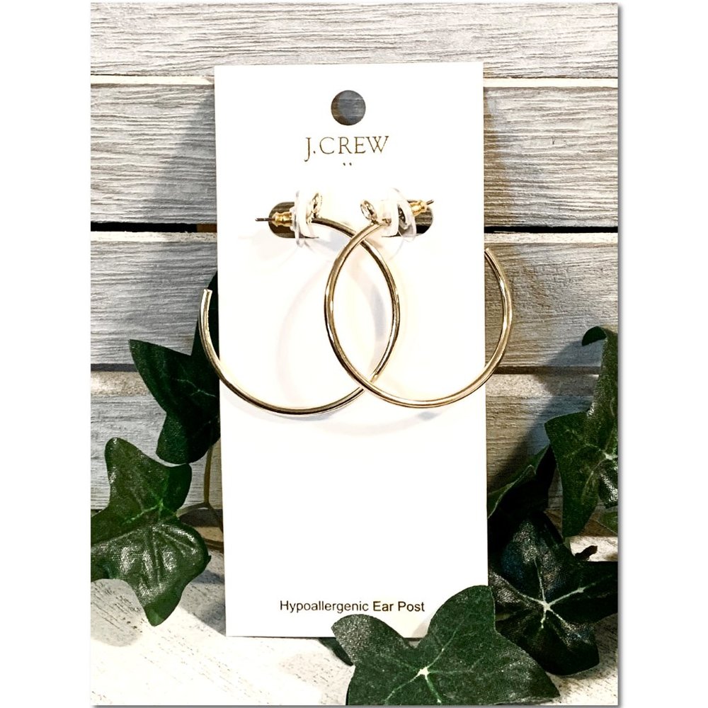 J. Crew Large Gold Hoop Earrings NWT